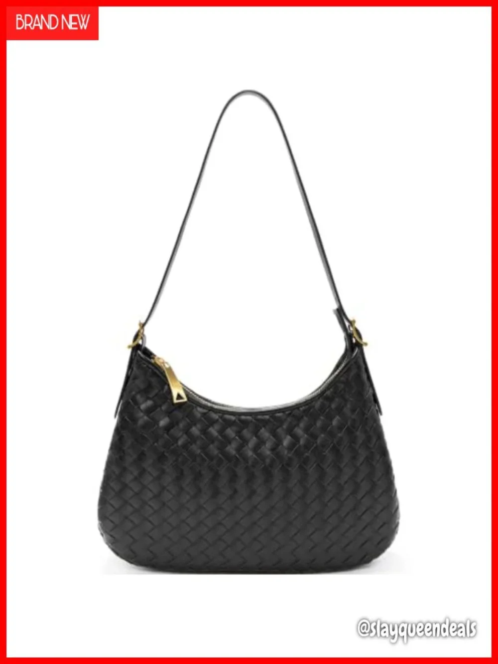 Woven Leather Hobo Shoulder Bag Crossbody Tote Purse Handbag Women Zipper